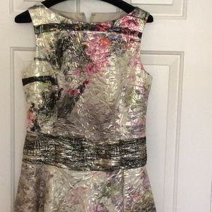 Formal jacquard metallic brocade dress. Tea lengths. mother of bride/groom